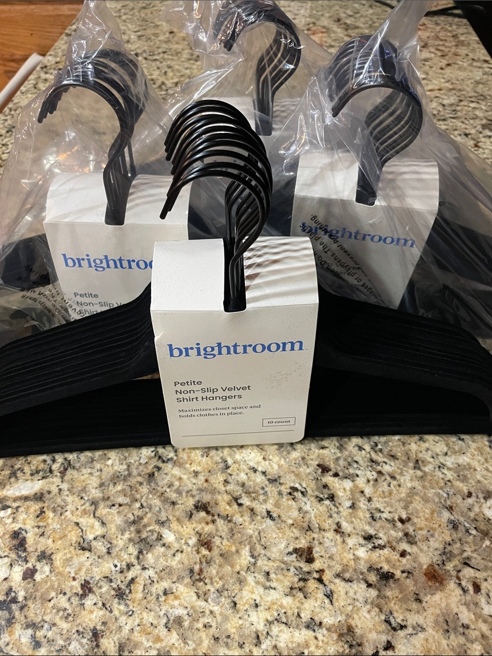Brightroom Black Non-Slip Velvet Shirt Hangers - Pack